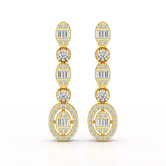 0.87 CT Baguette Cut White Gold Lab Diamond Earring