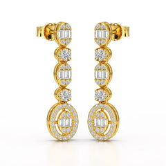 0.87 CT Baguette Cut White Gold Lab Diamond Earring