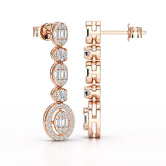 0.87 CT Baguette Cut White Gold Lab Diamond Earring