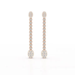 0.89 CT Lab Diamond Dangle Drop Wedding Earrings - Jama Jewels