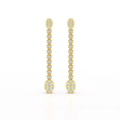 0.89 CT Lab Diamond Dangle Drop Wedding Earrings - Jama Jewels