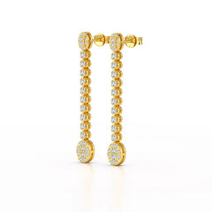 0.89 CT Lab Diamond Dangle Drop Wedding Earrings - Jama Jewels