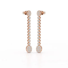 0.89 CT Lab Diamond Dangle Drop Wedding Earrings - Jama Jewels
