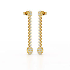 0.89 CT Lab Diamond Dangle Drop Wedding Earrings - Jama Jewels