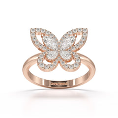 0.8 CT Classic Butterfly Lab Diamond Ring