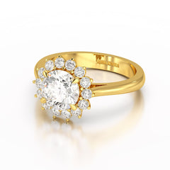 3.97 CT Lab Diamond Halo Ring