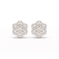 0.97 CT Round Cut Lab Diamond Stud Earring