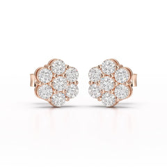0.97 CT Round Cut Lab Diamond Stud Earring