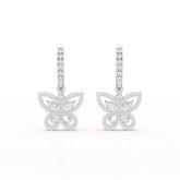 0.98 CT Lab Diamond Dangle Hoop Earrings