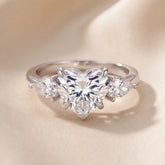 1.4 CT Heart & Pear Three Stone Ring