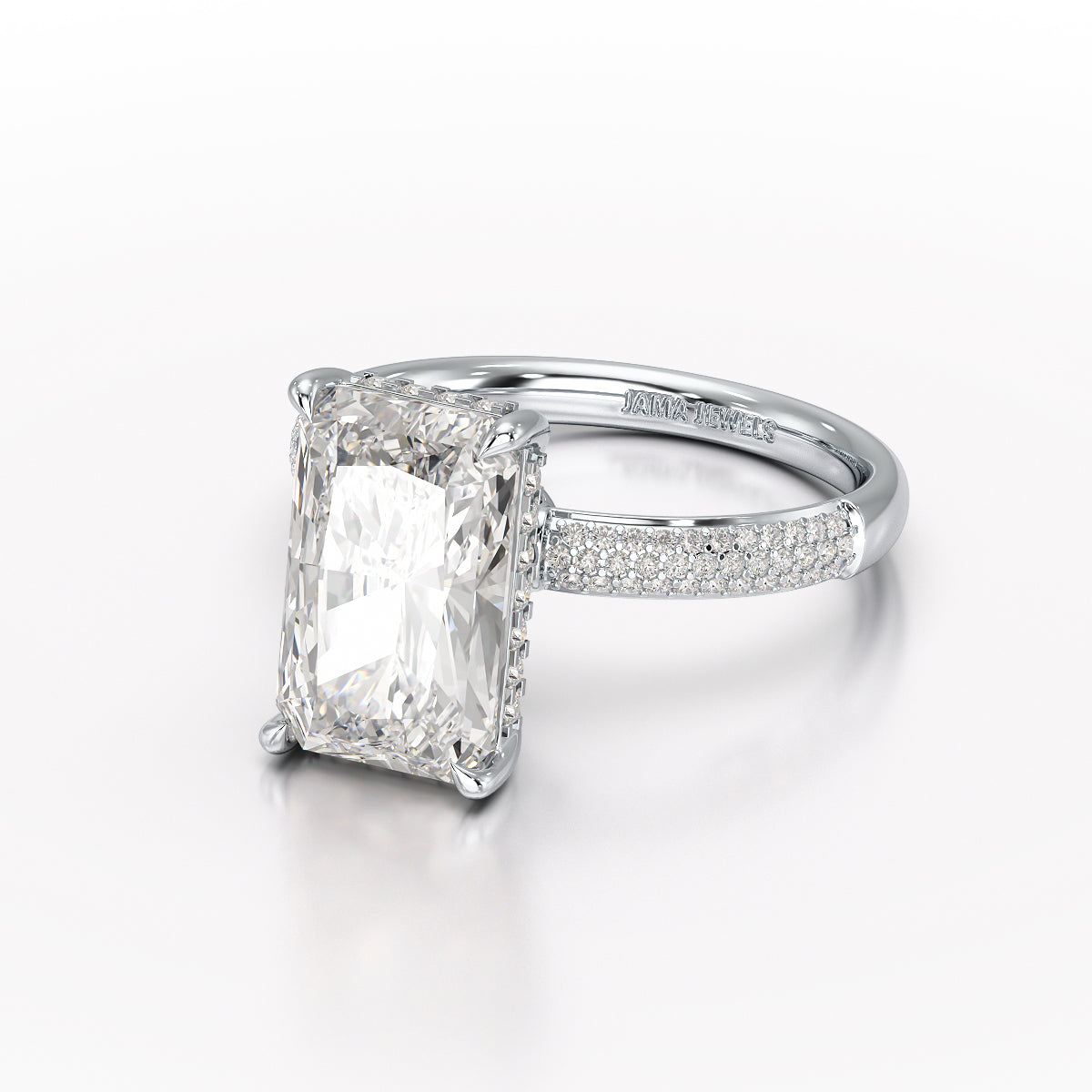 4.36 CT Emerald Lab Diamonds Engagement Ring - Jama Jewels
