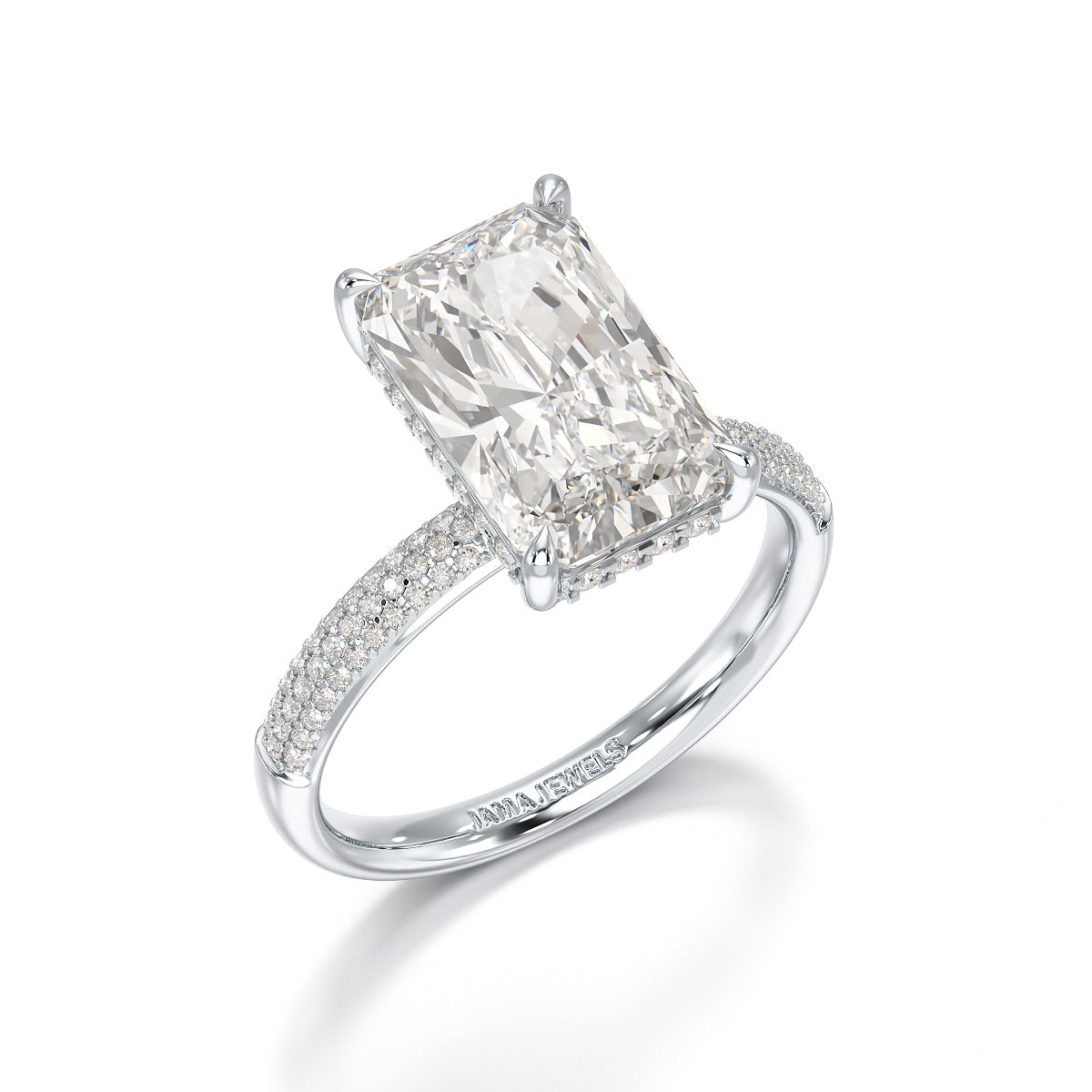 4.36 CT Emerald Lab Diamonds Engagement Ring - Jama Jewels