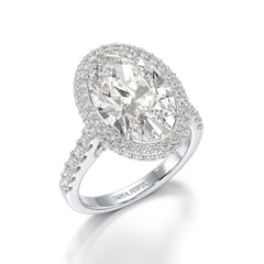 6.1 CT Oval Cut Lab Diamond Wedding Ring - Jama Jewels