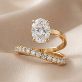 1.40 CT Oval & Round Diamond Bypass Ring