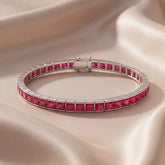 9.00 CT Princess Ruby Tennis Bracelet