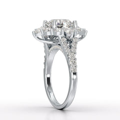 4.95 Carat Round Pear Lab Diamond Ring - Jama Jewels