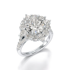 4.95 Carat Round Pear Lab Diamond Ring - Jama Jewels