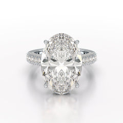 12.06 Carat Oval Cut Lab Diamond Engagement Ring - Jama Jewels