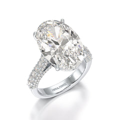 12.06 Carat Oval Cut Lab Diamond Engagement Ring - Jama Jewels