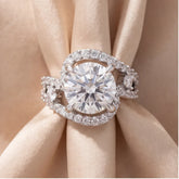4 CT Round Solitaire Twisted Pavé Band Ring