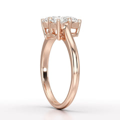 3 Stone Triangle Cut 1.03 CT Lab Diamond Engagement Ring - Jama Jewels