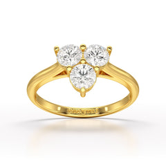3 Stone Triangle Cut 1.03 CT Lab Diamond Engagement Ring - Jama Jewels