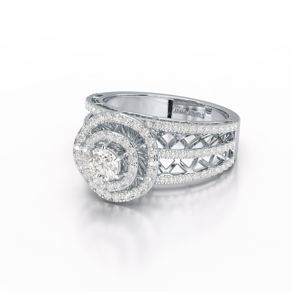 1.06 CT Halo Cluster Lab Diamond Ring