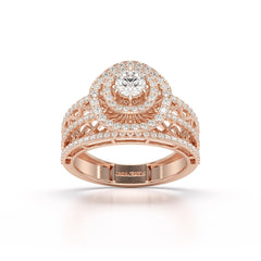 1.06 CT Halo Cluster Lab Diamond Ring