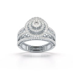 1.06 CT Halo Cluster Lab Diamond Ring
