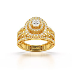 1.06 CT Halo Cluster Lab Diamond Ring