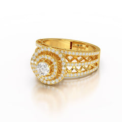 1.06 CT Halo Cluster Lab Diamond Ring