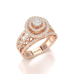 1.06 CT Halo Cluster Lab Diamond Ring