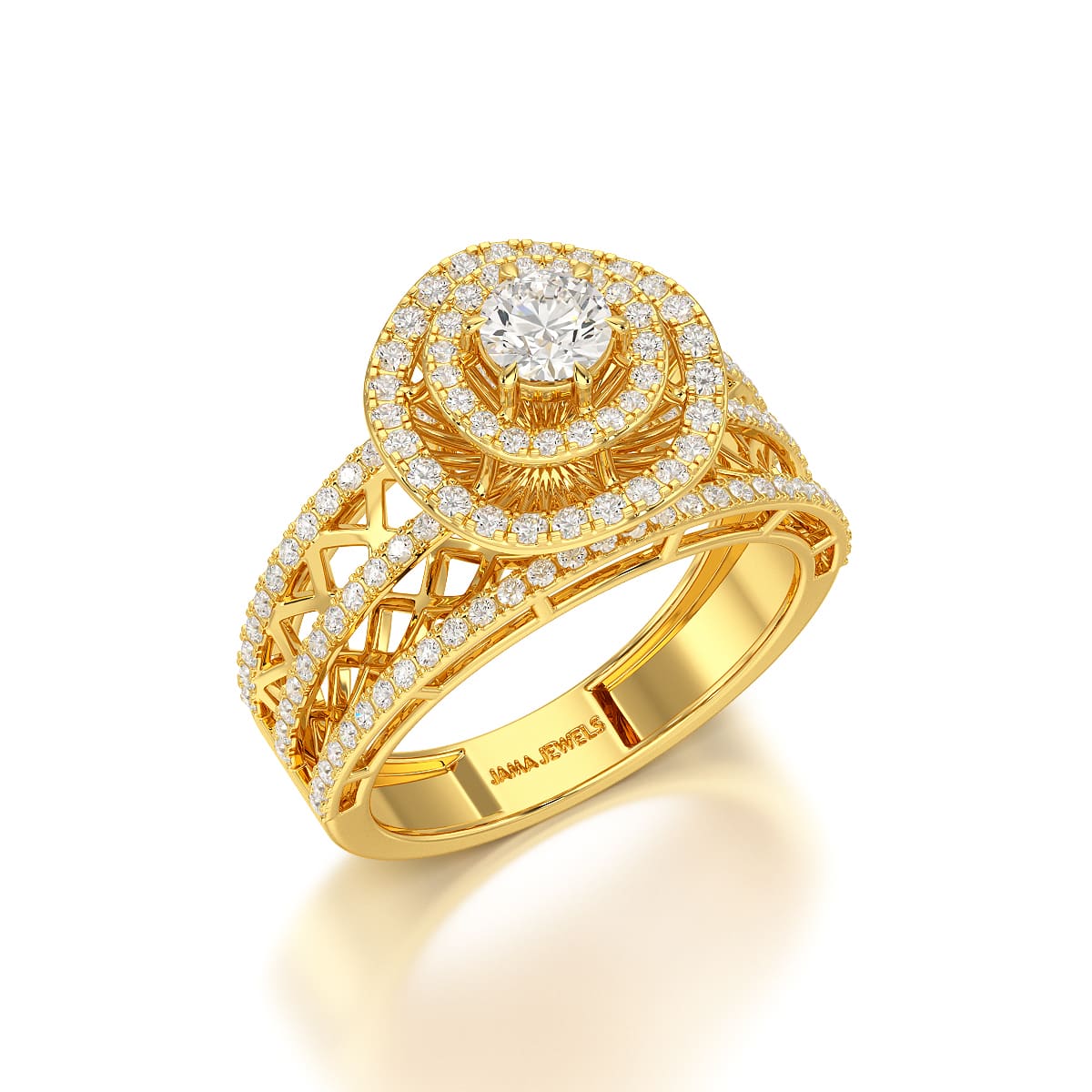 1.06 CT Halo Cluster Lab Diamond Ring