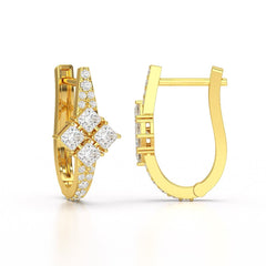 1.07 CT Princess Cut Lab Diamond Hoop Earrings