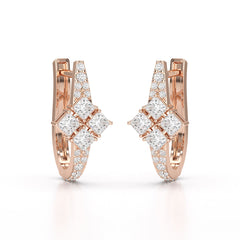 1.07 CT Princess Cut Lab Diamond Hoop Earrings