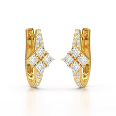 1.07 CT Princess Cut Lab Diamond Hoop Earrings