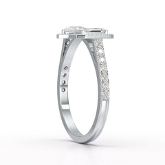 1.08 CT Pear and Emerald Lab Diamond Ring