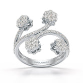 1.12 CT Flower Shape Lab Diamond White Gold Ring