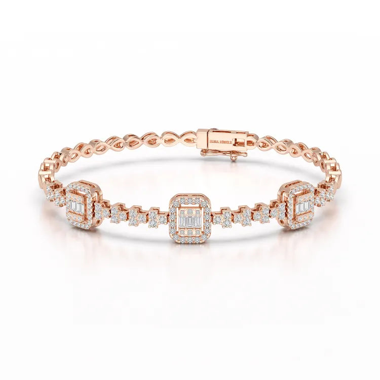 1.13 CT Baguette Cut Lab Diamond Bracelet