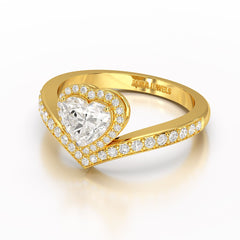 1.13 CT Heart Cut Lab Diamond Ring
