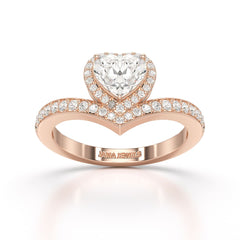 1.13 CT Heart Cut Lab Diamond Ring