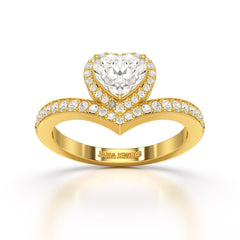 1.13 CT Heart Cut Lab Diamond Ring