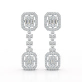1.16 CT Baguette Cut Lab Diamond Drop Earring
