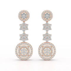1.18 CT Round Cut Dangle Drop Lab Diamond Earring