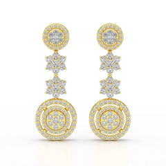1.18 CT Round Cut Dangle Drop Lab Diamond Earring