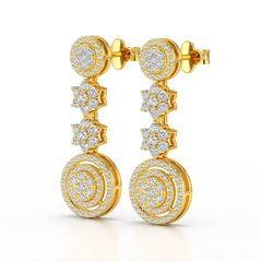 1.18 CT Round Cut Dangle Drop Lab Diamond Earring