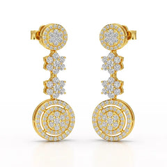 1.18 CT Round Cut Dangle Drop Lab Diamond Earring