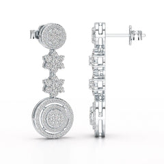1.18 CT Round Cut Dangle Drop Lab Diamond Earring