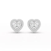 1.21 CT Lab Diamond Heart Shape Stud Earrings