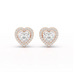 1.21 CT Lab Diamond Heart Shape Stud Earrings